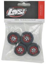 MICRO Tires Mounted Chrome SCT, 0605482739747, 605482739747, LOSB-1583, LOSB1583