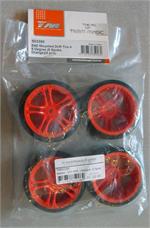 Reifen - 1/10 Drift - montiert - 5 Spoke Orange Felgen - 12mm Hex - 45° - Hard (4 Stk.)